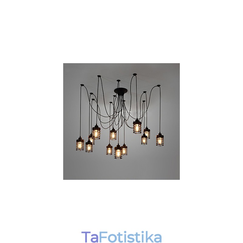 Vintage Edison Πολλαπλό Ρυθμιζόμενο Φωτιστικό Οροφής DIY Φωτιστικό κρεμαστό φωτιστικό Πολυέλαιος Μοντέρνα κομψή βιομηχανική τραπεζαρία