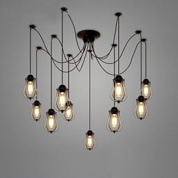 Vintage Edison πολλαπλά ρυθμιζόμενο φωτιστικό οροφής DIY Φωτιστικό κρεμαστό φωτιστικό Πολυέλαιος Μοντέρνα κομψή βιομηχανική τραπεζαρία