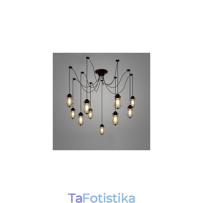 Vintage Edison πολλαπλά ρυθμιζόμενο φωτιστικό οροφής DIY Φωτιστικό κρεμαστό φωτιστικό Πολυέλαιος Μοντέρνα κομψή βιομηχανική τραπεζαρία