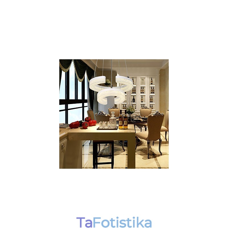 Κρυστάλλινο Κρεμαστό Φωτιστικό Το γράμμα "C" Σχήμα μοντέρνο φωτιστικό με δύο δαχτυλίδια