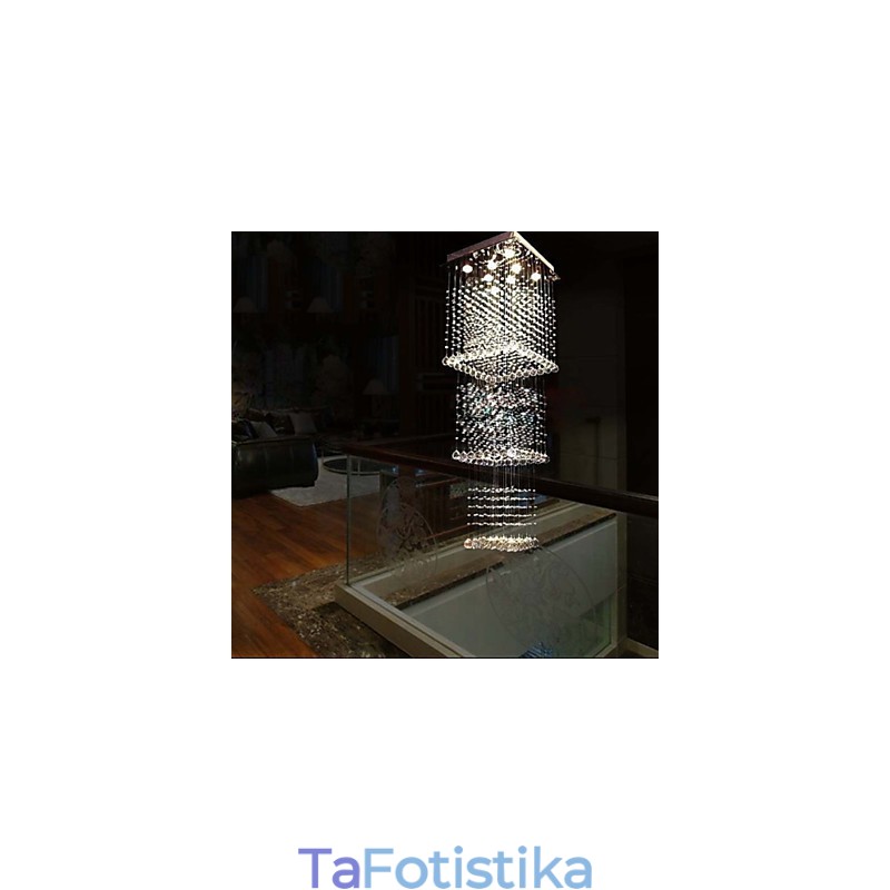Κρυστάλλινα φωτιστικά οροφής Φωτιστικά 8 Φωτιστικά Μοντέρνα Πολυτελή Ασημένια Κάνουλα Κ9 Clear Crystal Φωτιστικά