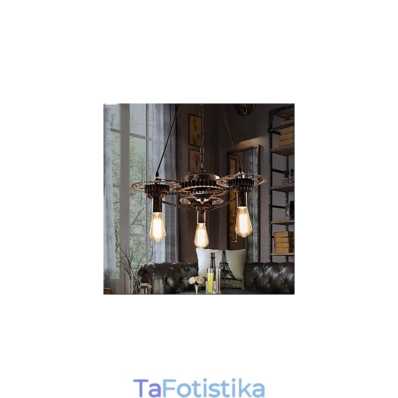 Πολυέλαιος VintageLron Industrial Wind Gear Chandelier