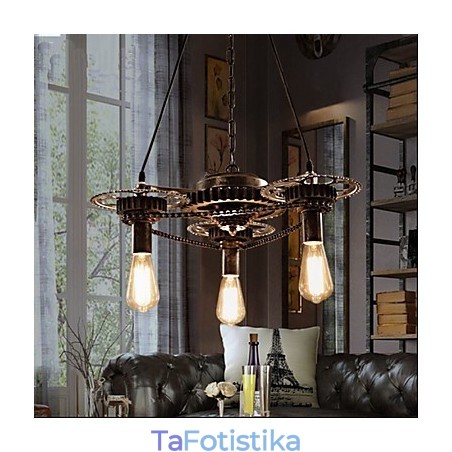 Πολυέλαιος VintageLron Industrial Wind Gear Chandelier Πολυέλαιος VintageLron Industrial Wind Gear Chandelier