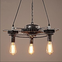 Πολυέλαιος VintageLron Industrial Wind Gear Chandelier