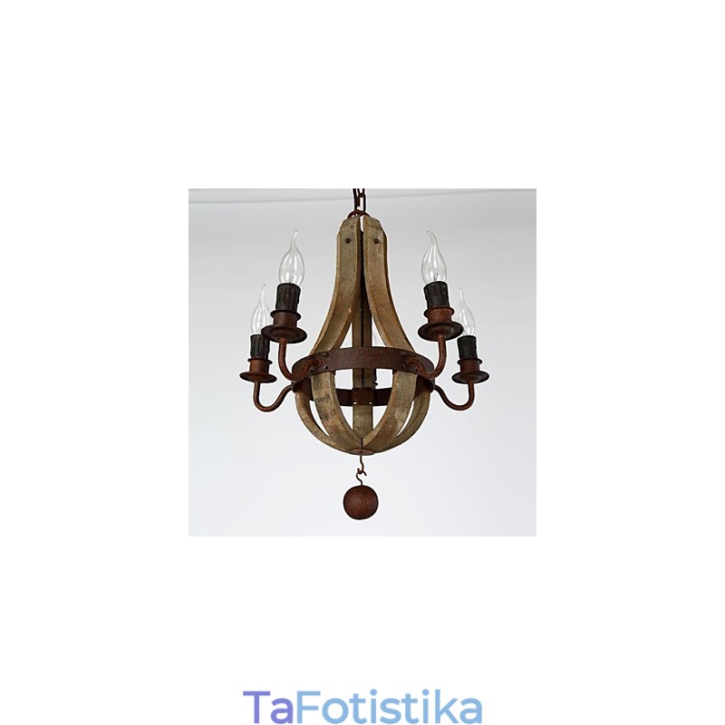 Vintage Mini Style Painting Wood Bamboo Chandelier