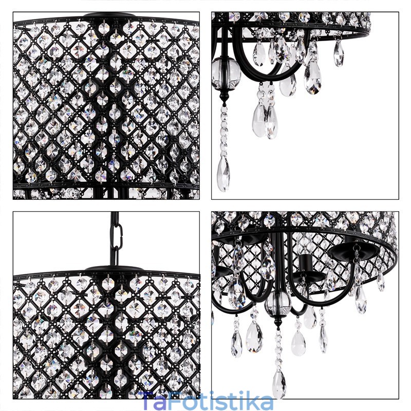 Μοντέρνος Σύγχρονος Πολυέλαιος Drum Crystal Chrome