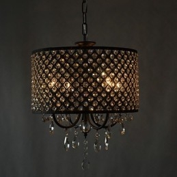 Μοντέρνος Σύγχρονος Πολυέλαιος Drum Crystal Chrome