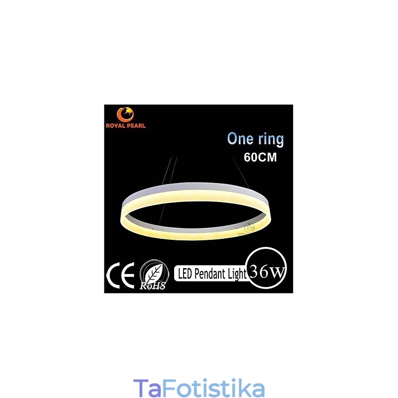 1 Δαχτυλίδι 3 Δαχτυλίδια Πολυέλαιος Art Deco 60cm Κρεμαστό Φως 36W