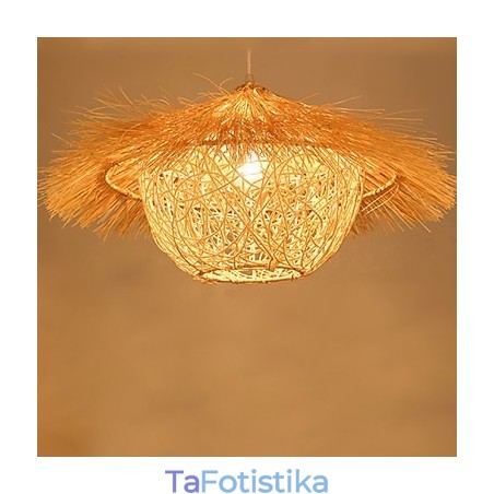 Μοντέρνο Rural Cany Art Woven Rattan Μονό Φωτιστικό σταγονόμετρου Μοντέρνο Rural Cany Art Woven Rattan Μονό Φωτιστικό σταγονόμετρου