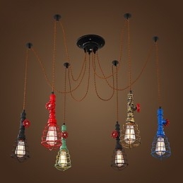 6 Φωτιστικά Vintage Κρεμαστό Φωτιστικό Waterpipe Design Lights