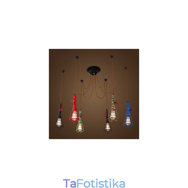 6 Φωτιστικά Vintage Κρεμαστό Φωτιστικό Waterpipe Design Lights