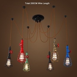 6 Φωτιστικά Vintage Κρεμαστό Φωτιστικό Waterpipe Design Lights