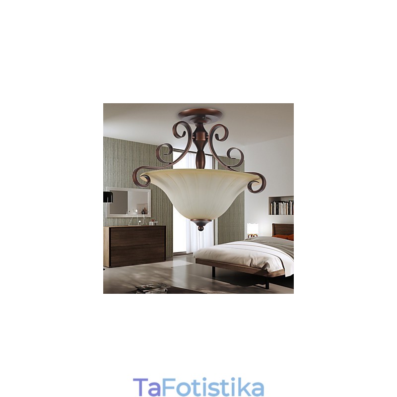 Μεταλλικό κρεμαστό φωτιστικό ζωγραφικής Rustic Lodge Vintage Mini Style