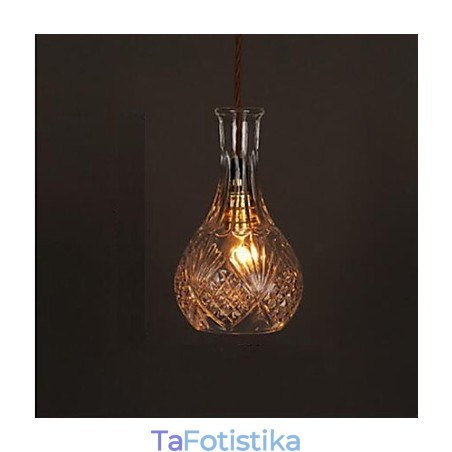 Ρομαντικό μπουκάλι Creative Carved Art Glass Light Πολυέλαιος Κρεμαστό φως Ρομαντικό μπουκάλι Creative Carved Art Glass Light Πολυέλαιος Κρεμαστό φως
