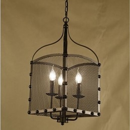 Πολυέλαιος A Net Cover Retro Industrial Wind Cafe Wrought Lron Chandelier