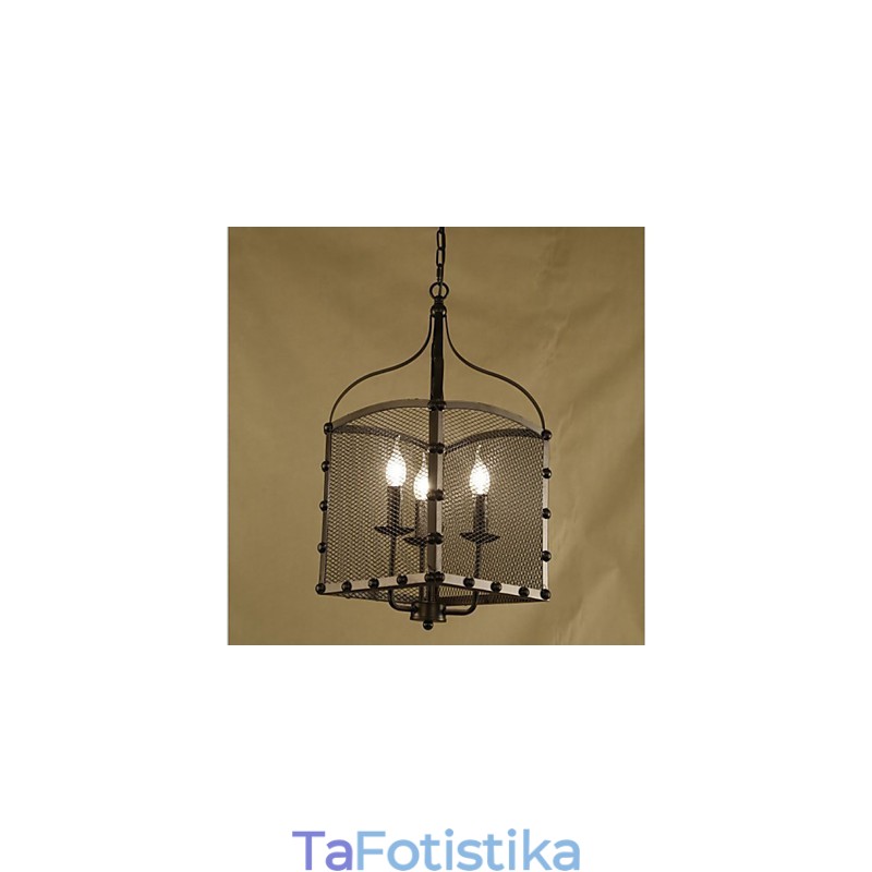 Πολυέλαιος A Net Cover Retro Industrial Wind Cafe Wrought Lron Chandelier