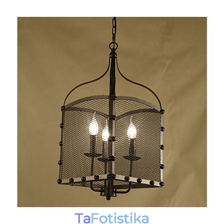 Πολυέλαιος A Net Cover Retro Industrial Wind Cafe Wrought Lron Chandelier Πολυέλαιος A Net Cover Retro Industrial Wind Cafe Wrought Lron Chandelier