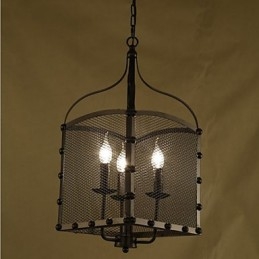 Πολυέλαιος A Net Cover Retro Industrial Wind Cafe Wrought Lron Chandelier