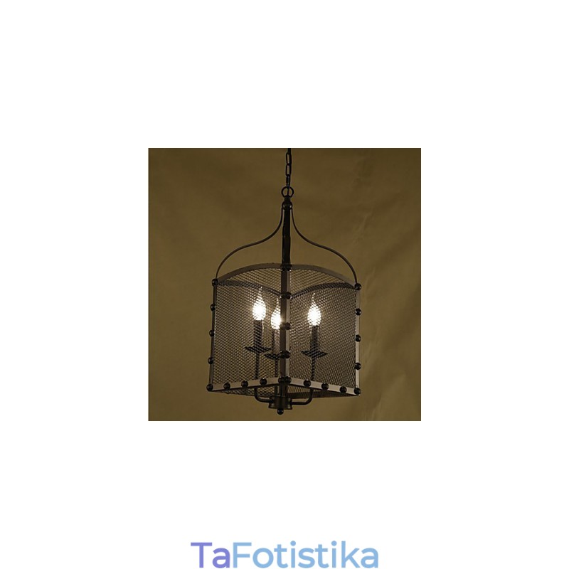 Πολυέλαιος A Net Cover Retro Industrial Wind Cafe Wrought Lron Chandelier