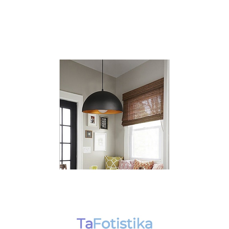 Δημιουργική λάμπα Στρογγυλή Καμινάδα Droplight Σφυρήλατο Σίδηρο Γεύματα Γευμάτων Πολυέλαιος ασπρόμαυρος