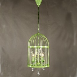 Vintage Iron Cage Φωτιστικό Σκάλας Πολυέλαιος Κρυστάλλινος
