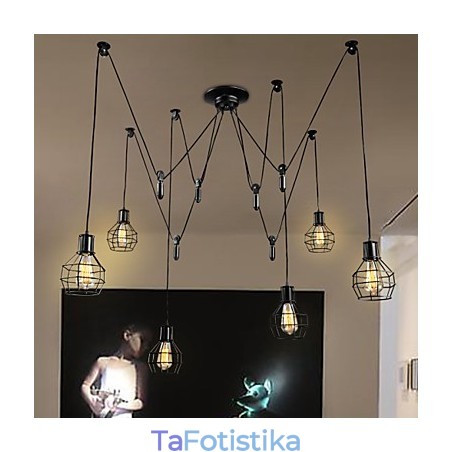 Μεταλλικό κρεμαστό φως 6 Lights Country Designers Μεταλλικό κρεμαστό φως 6 Lights Country Designers