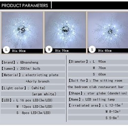 Κρεμαστό Φωτιστικό G4 Mited Crystal Light Dia από ανοξείδωτο ατσάλι 90CM