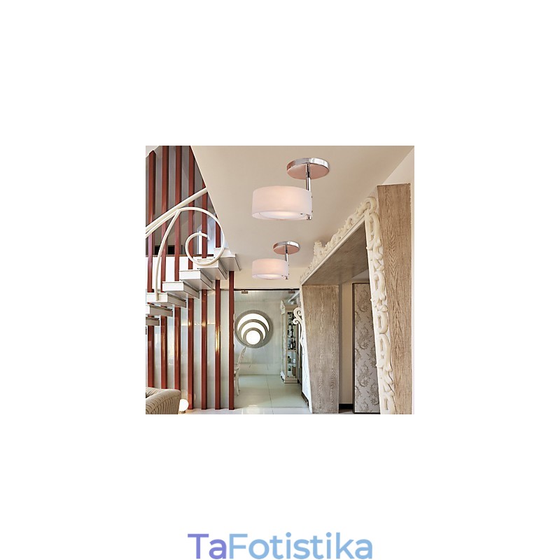 Μοντέρνο, μοντέρνο μίνι στιλ Chrome Metal Πολυέλαιος Flush Mount Garage