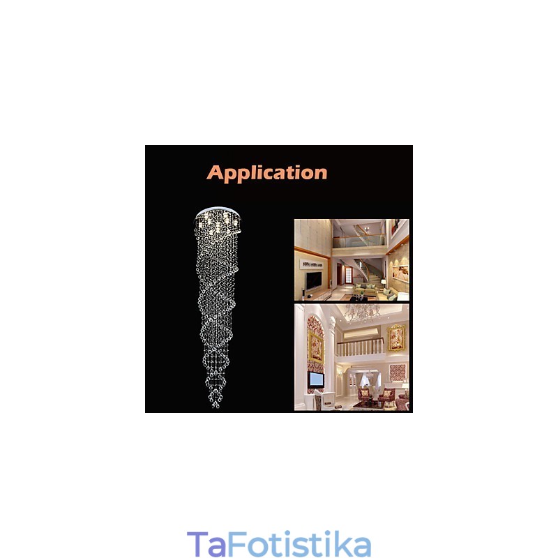 Φωτιστικό κρεμαστό φωτιστικό οροφής πολυέλαιος φωτιστικά με διπλό σπιράλ κρυστάλλου K9