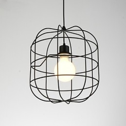 Κρεμαστό φωτιστικό Mini Artistic Birdcage 1 Light Mordern Simplicity Φινίρισμα μαύρο λευκό μεταλλικό ατσάλι από άνθρακα