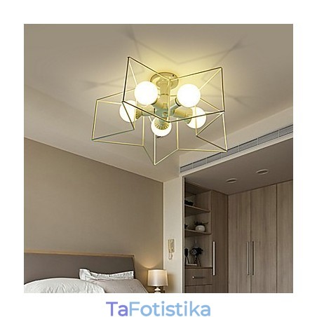 3W Vintage Country Painting Μεταλλικό Κρεμαστό Φωτιστικό Γκαράζ