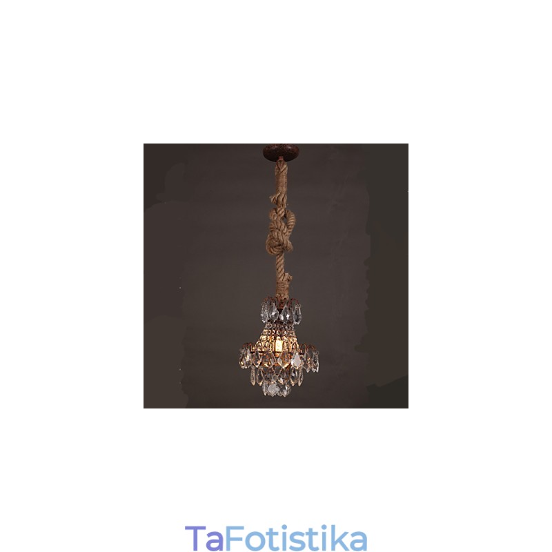 Retro lounge Hemp Industrial Wind Imitation Crystal Chandelier