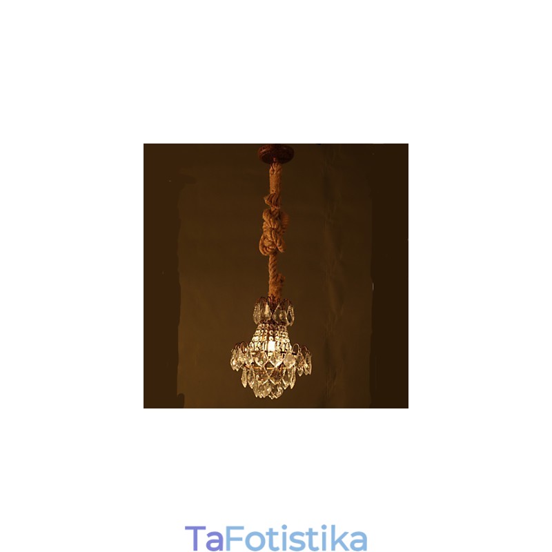 Retro lounge Hemp Industrial Wind Imitation Crystal Chandelier