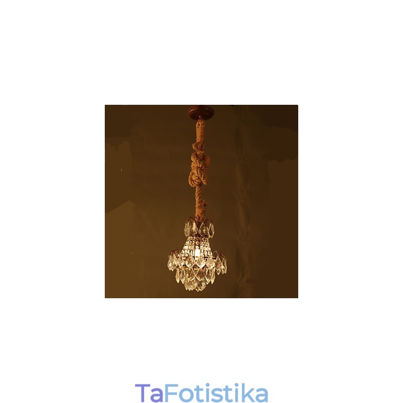 Retro lounge Hemp Industrial Wind Imitation Crystal Chandelier