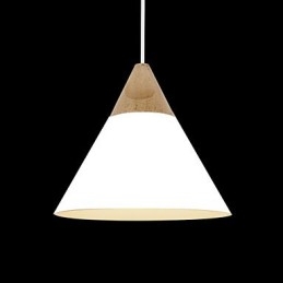 Κρεμαστό φωτιστικό Mini Artistic Cone 1 Light Mordern Simplicity Finish Μαύρο Λευκό Κίτρινο Αλουμίνιο & Ξύλινο Droplight