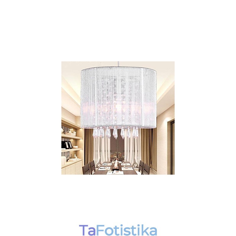 Ασημένιο ύφασμα Κρυστάλλινος πολυέλαιος