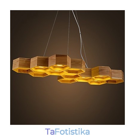 Designer Art Individuality Πολυέλαιος Απλές Ξύλινες λυχνίες κηρήθρας Designer Art Individuality Πολυέλαιος Απλές Ξύλινες λυχνίες κηρήθρας
