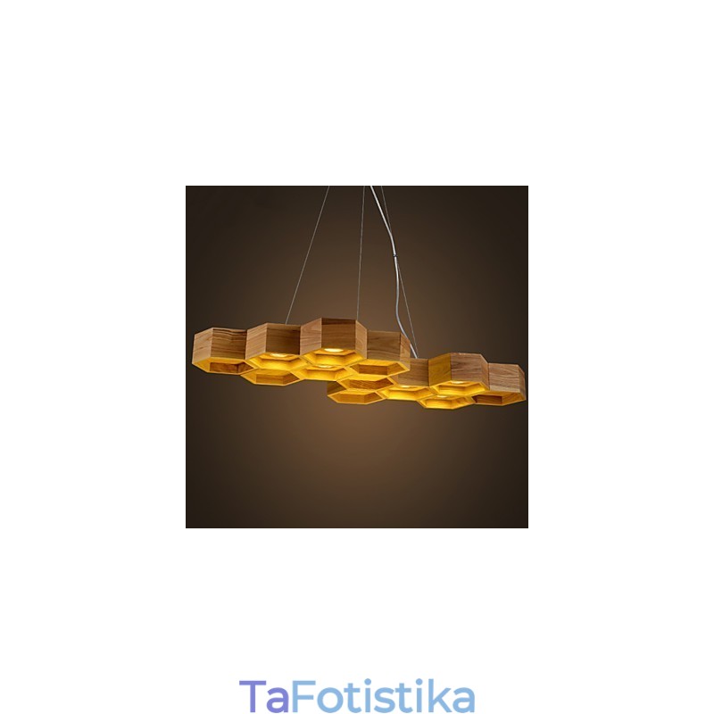 Designer Art Individuality Πολυέλαιος Απλές Ξύλινες λυχνίες κηρήθρας