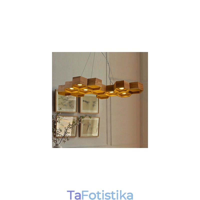 Designer Art Individuality Πολυέλαιος Απλές Ξύλινες λυχνίες κηρήθρας
